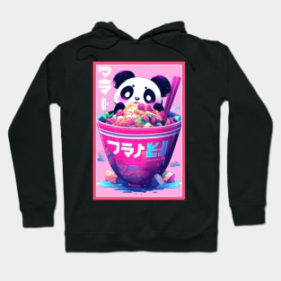 Anime Cute Panda eating Ramen | Cute Anime Panda Kawaii Design Hoodie